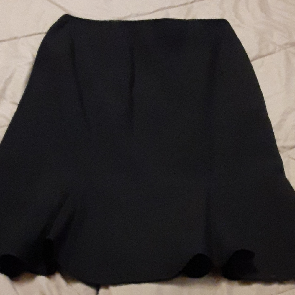 Black flared pencil skirt